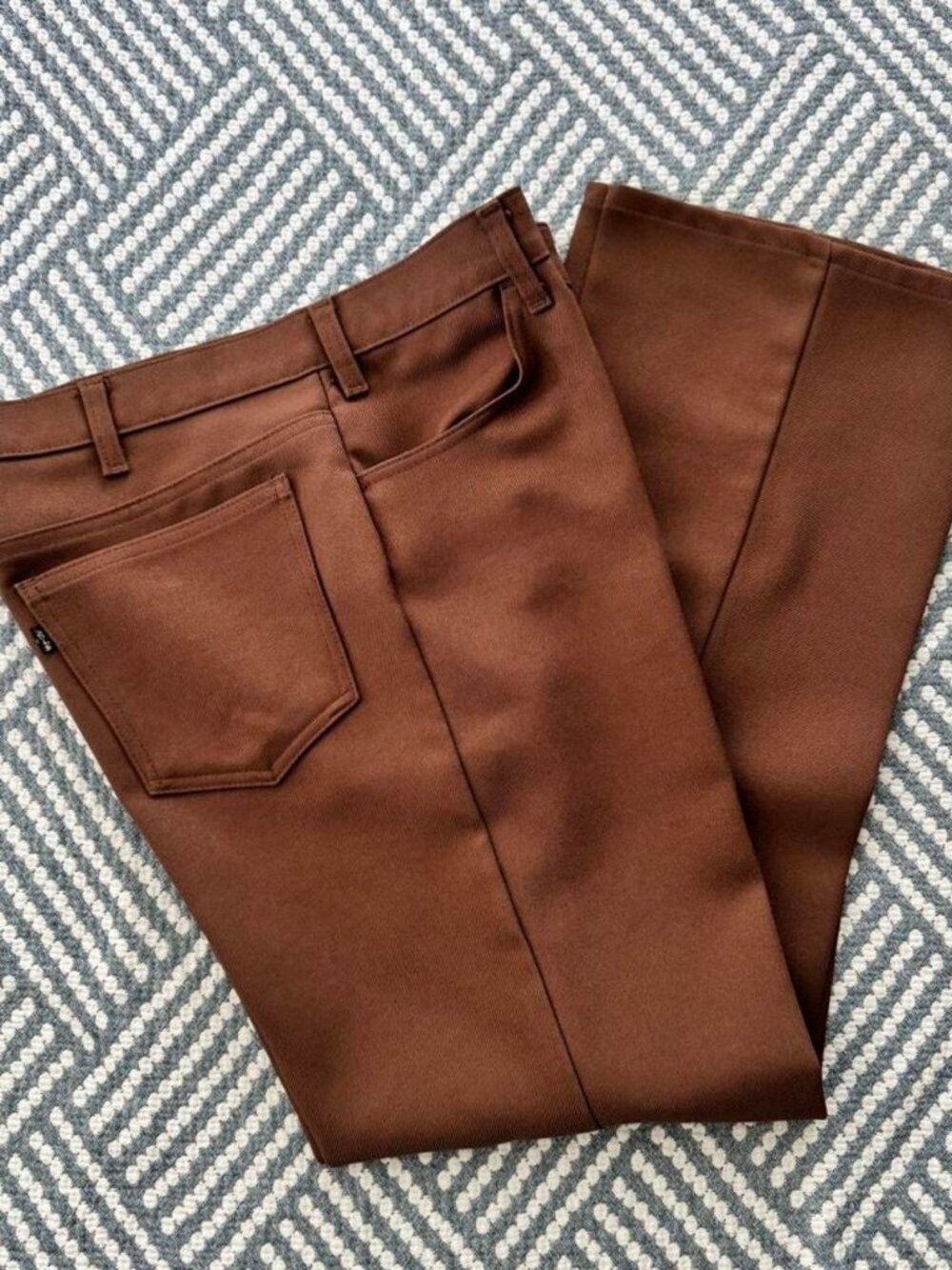 Vintage Levi's Brown Polyester Straight Leg Pants Men's 38 x 30